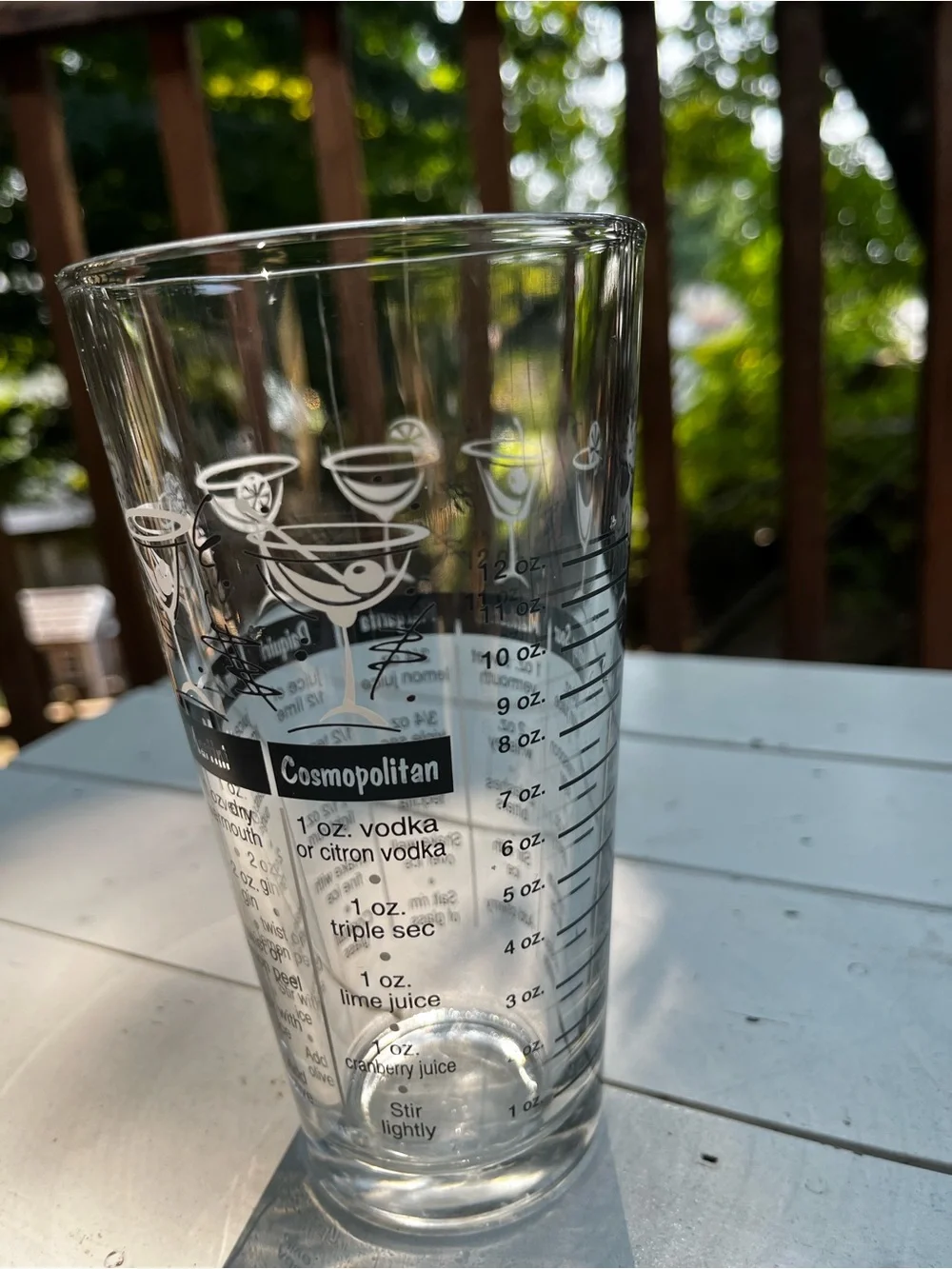 Cocktail Recipe Mixing Pint Glass Bartender Measurement Barware